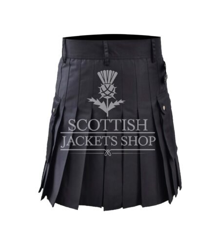 Gray Cotton Utility kilt
