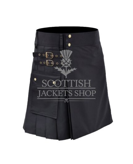 Gray Cotton Utility kilt