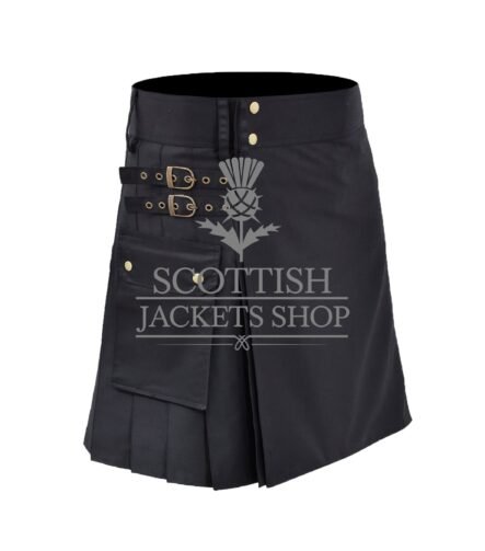 Gray Cotton Utility kilt