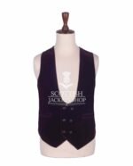 Purple Velvet Double Breasted Kilt Waistcoat