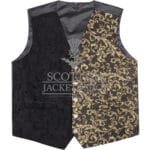 Gold and Black Brocade Two Tone Hybrid Waistcoat
