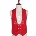 Red Velvet Double Breasted Kilt Waistcoat