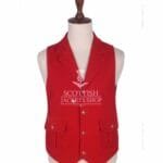 Red Velvet Waistcoat for Men