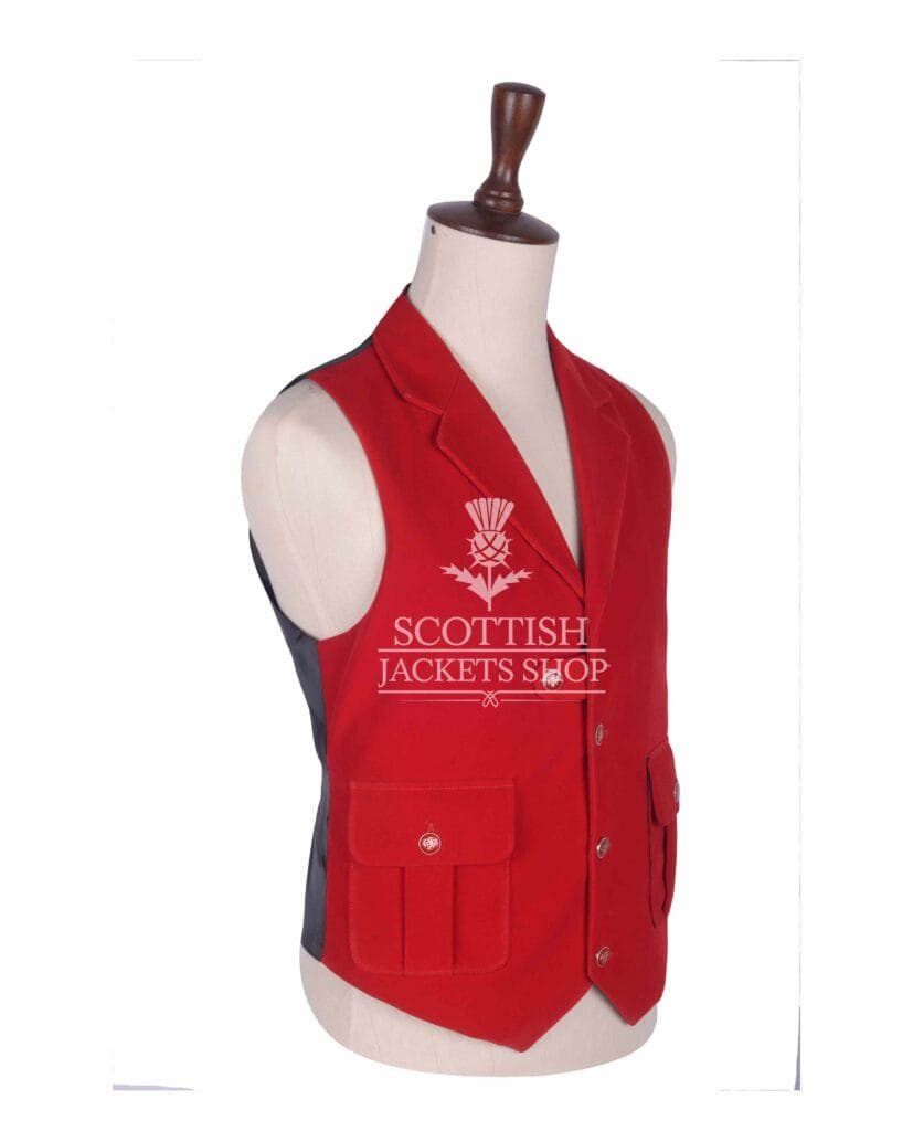 Red Velvet Waistcoat for Men