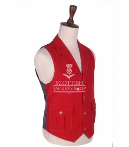 Red Velvet Waistcoat for Men