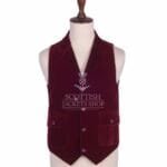 Red Vine Velvet Waistcoat for Men