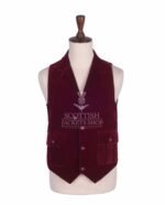 Red Vine Velvet Waistcoat for Men
