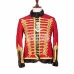 Red Wool Gold Braided Military Piper Drummer Jacket