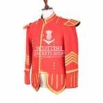 Red Wool Scottish Military Drummer Jacket