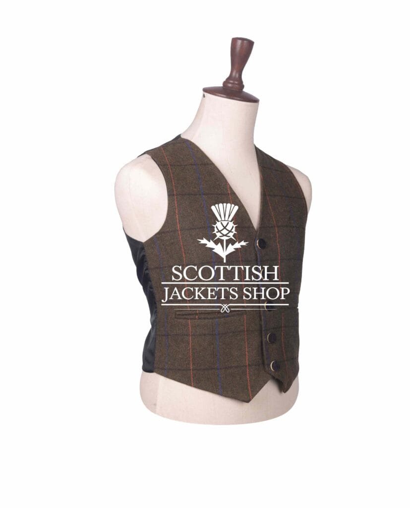 Scottish Tweed Wool Argyll Waistcoat