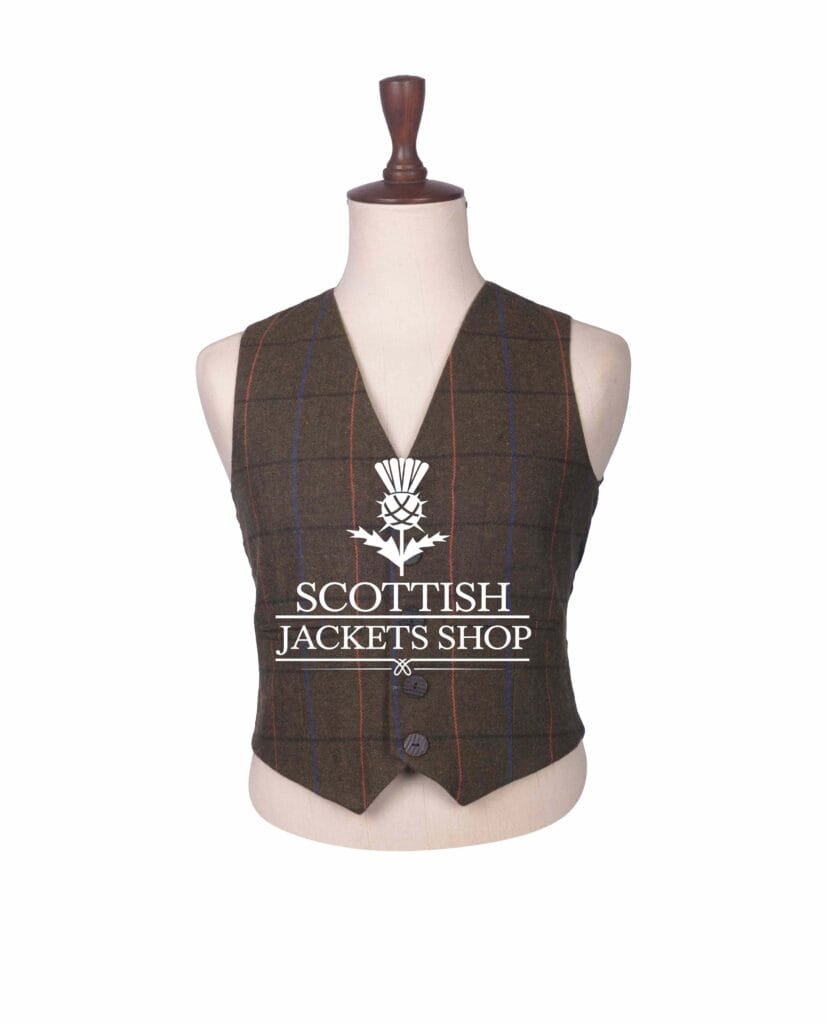 Scottish Tweed Wool Argyll Waistcoat