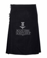 Solid Black Tartan 8 Yard Kilt