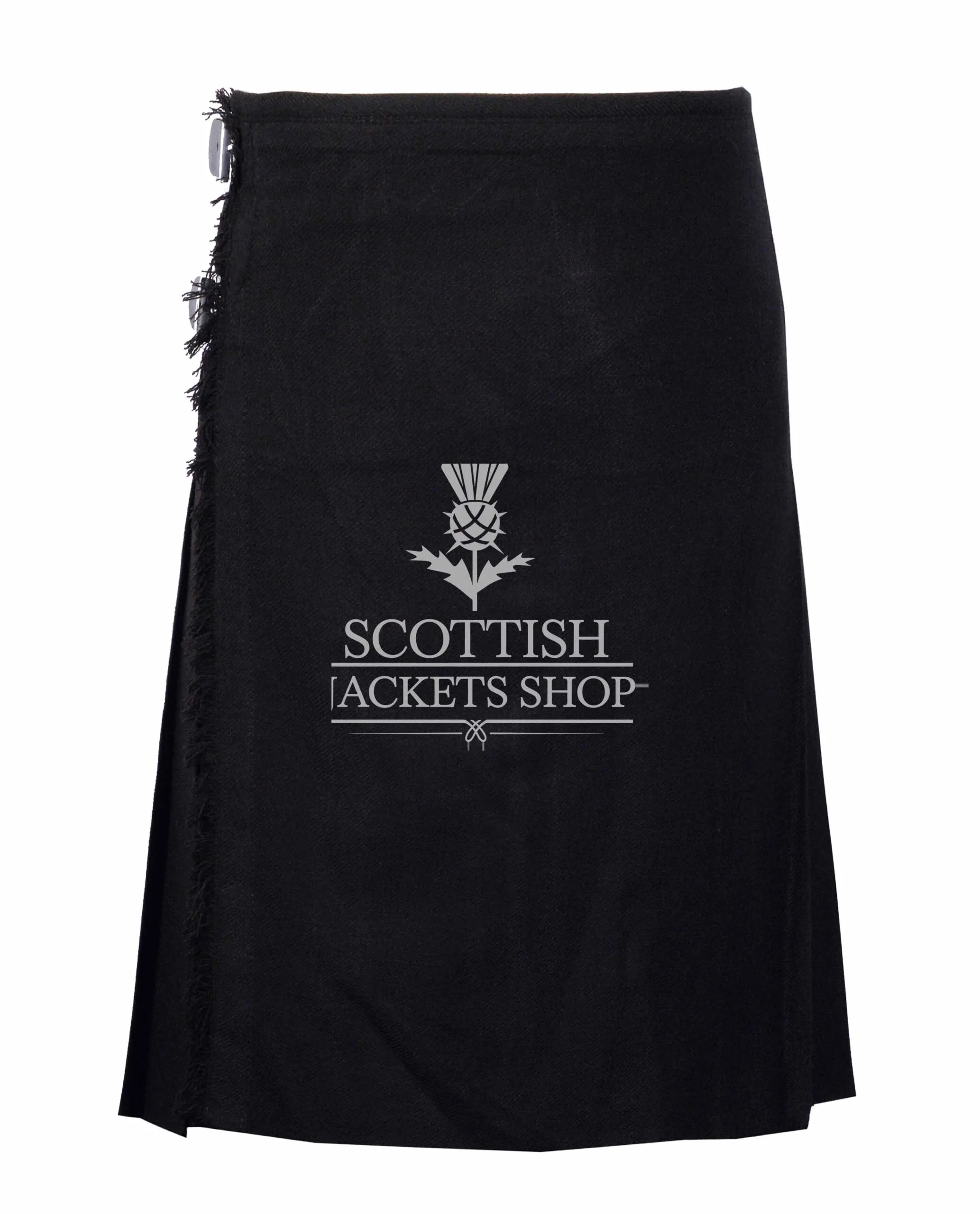 Solid Black Tartan 8 Yard Kilt