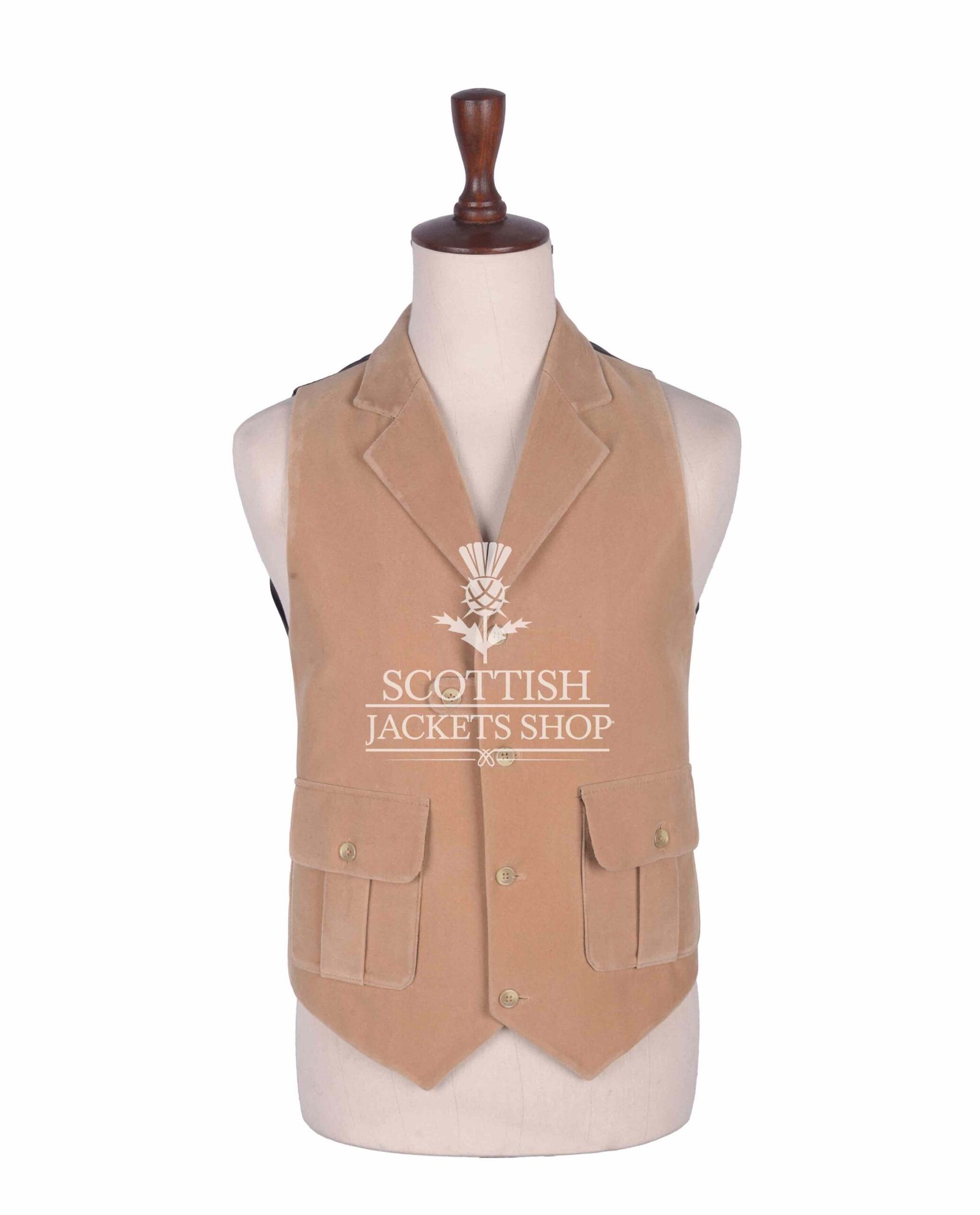 Tan Velvet Waistcoat for Men Tan Velvet Waistcoat for Men
