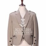 Tan Wool 5 Buttons Argyll Jacket