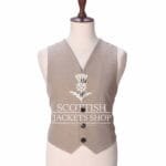 Tan Wool 5 Buttons Argyll Waistcoat