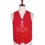 Red Velvet 5 Buttons Argyll Waistcoat