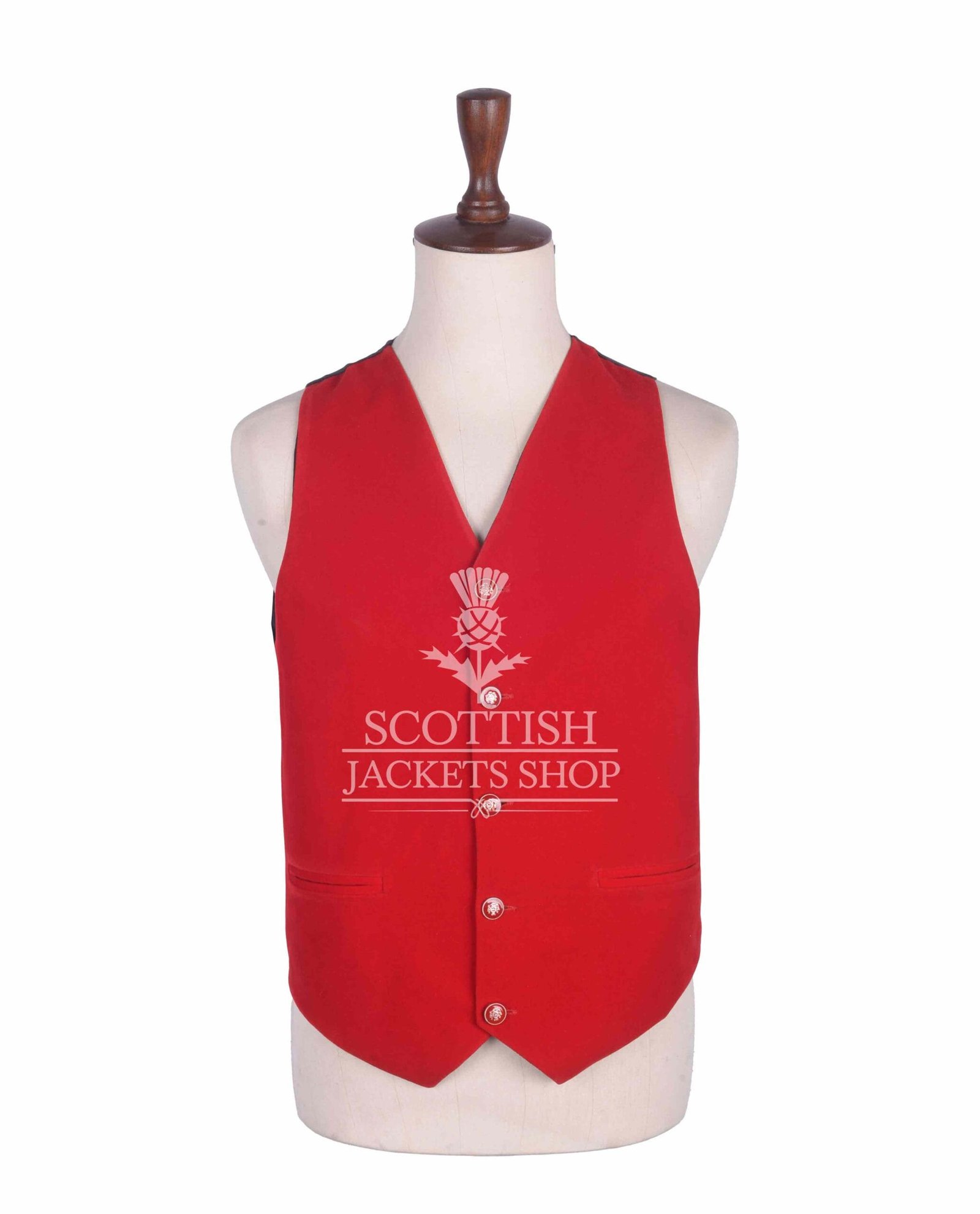 Red Velvet 5 Buttons Argyll Waistcoat Red Velvet 5 Buttons Argyll Waistcoat