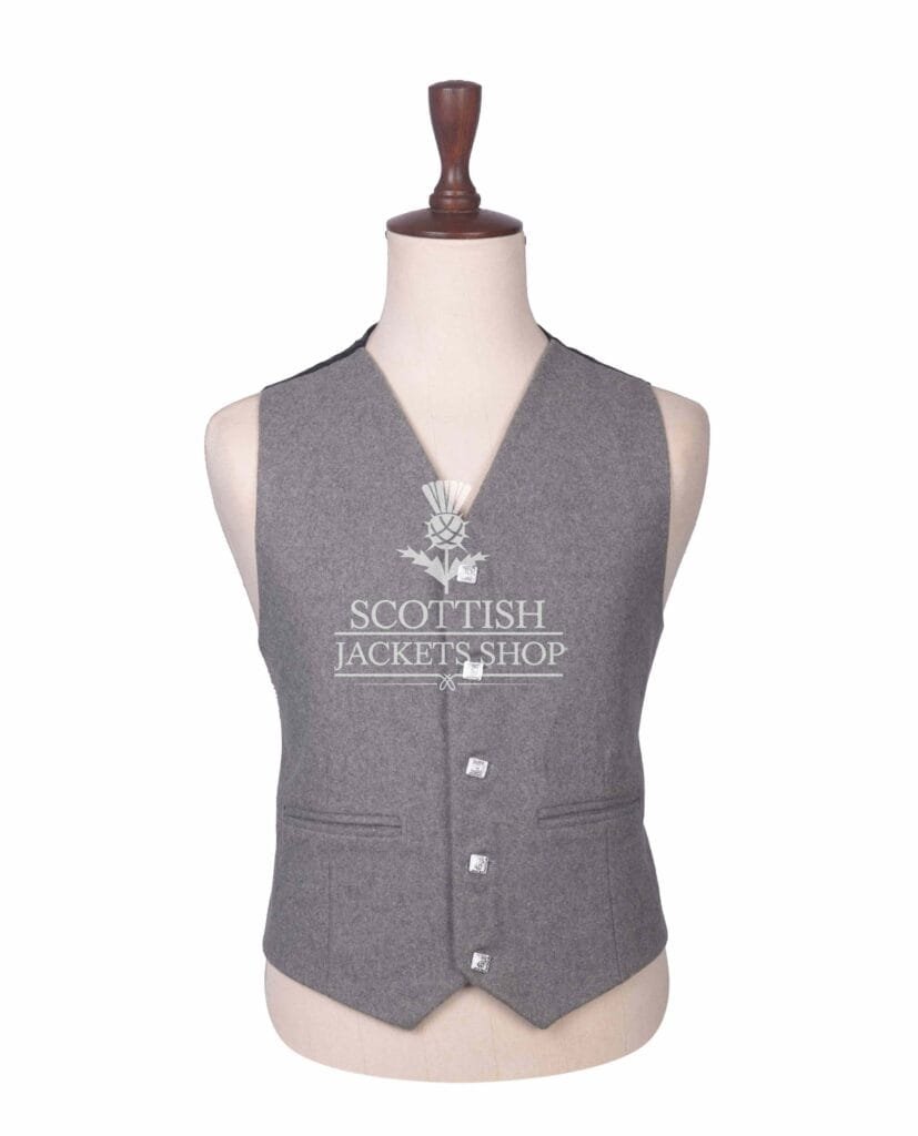 Gray Wool Prince Charlie Waistcoat