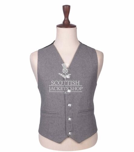 Gray Wool Prince Charlie Waistcoat