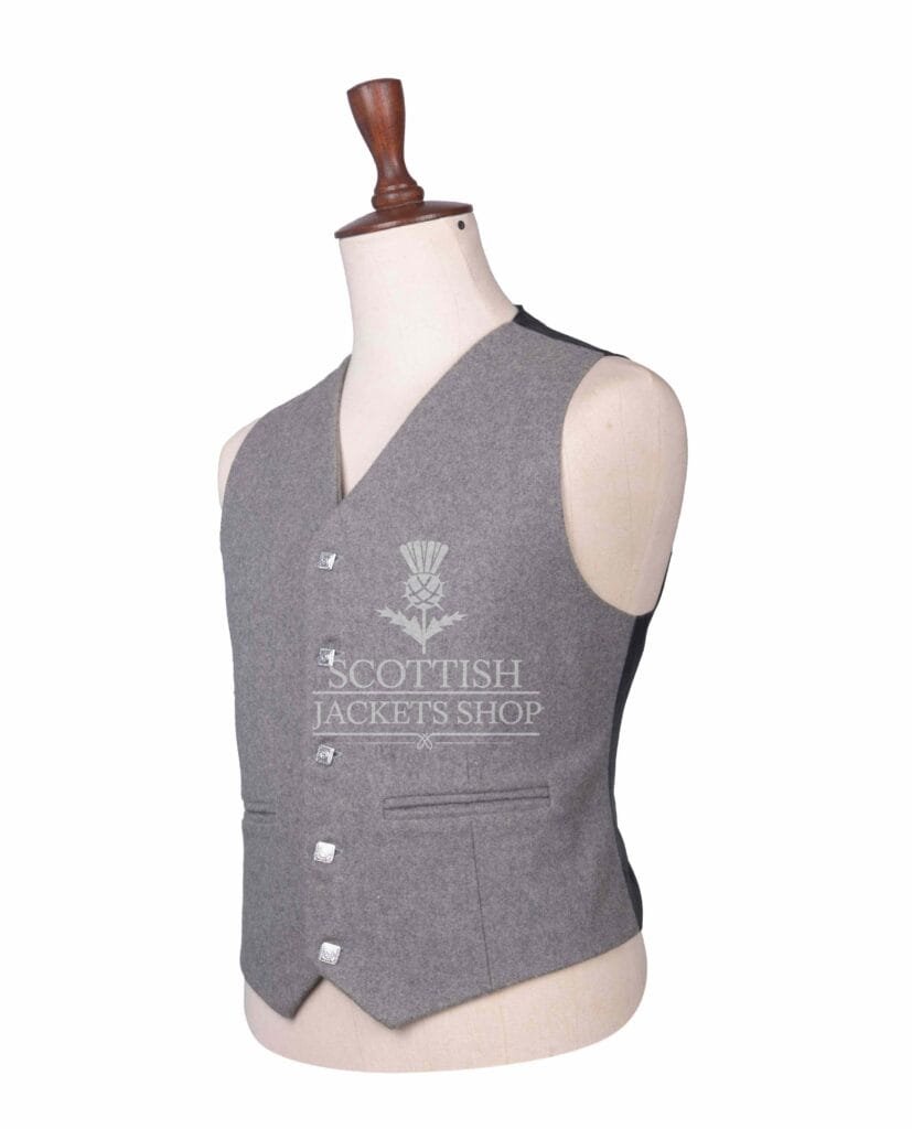 Gray Wool Prince Charlie Waistcoat