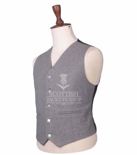 Gray Wool Prince Charlie Waistcoat