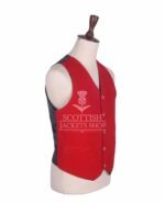 Red Velvet 5 Buttons Argyll Waistcoat