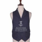 Charcoal Gray Tweed Waistcoat for Men