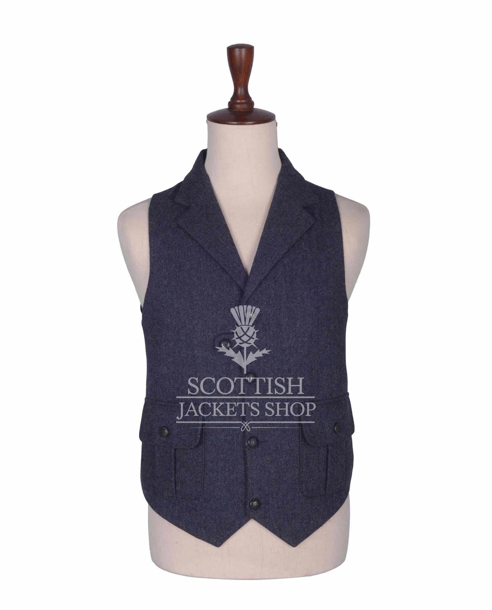 Charcoal Gray Tweed Waistcoat for Men Charcoal Gray Tweed Waistcoat for Men