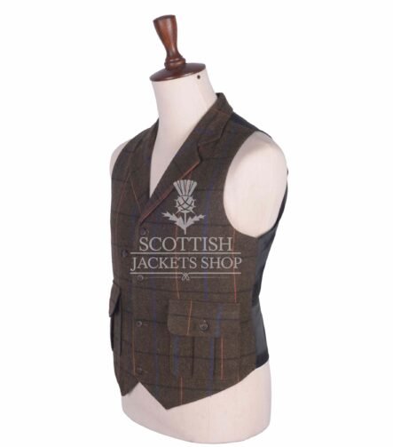 Country Brown Tweed Waistcoat for Men