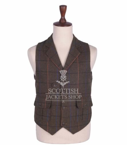 Country Brown Tweed Waistcoat for Men
