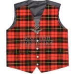 Wallace Red Modern 5 Buttons Argyll Waistcoat