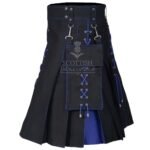 Blue and Black Cotton Hybrid Utility kilt