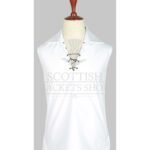 Scottish Sleeveless Jacobite Ghillie White Kilt Shirt