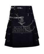 Black Cotton Gothic Kilt