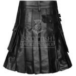Black Leather Utility Kilt