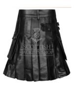Black Leather Utility Kilt