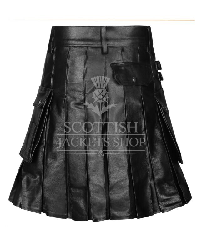 Black Leather Utility Kilt