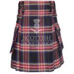 Black Stewart Tartan Utility Kilt