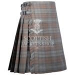 Black Watch Weathered Tartan 8 Yard Kilt front view with pleats