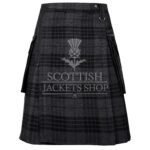 Gothic Punk Rock Gray Watch kilt