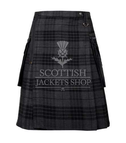 Gothic Punk Rock Gray Watch kilt