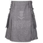Gray Tweed Utility Kilt