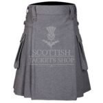Gray Wool Utility Kilt