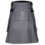 Grey Cotton Utility Kilt