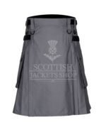 Grey Cotton Utility Kilt