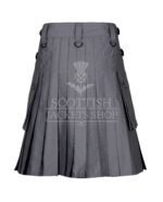 Grey Cotton Utility Kilt