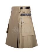 Khaki Cotton Utility Kilt