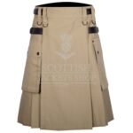 Khaki Cotton Utility Kilt