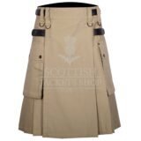 Khaki Cotton Utility Kilt